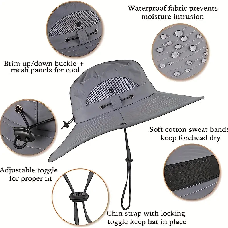 New Solar-Powered Outdoor Cooling Fan Hat — Sun Protection Hat with Solar Fan | Dual-Power Rechargeable Fan | Outdoor Water-Resistant Fan | Ideal for Sporting Events | Unisex Design | Tiktokshopspringglowup Sun Bucket Hat Lightweight Golf Hat
